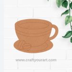 Coffee Cup Pre Marked MDF Design 1