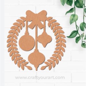Christmas Wreath Cutout MDF Design 1