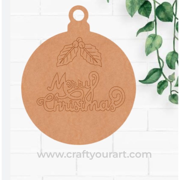 Merry Christmas Hanging Ornament Pre Marked Design 1