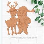 Christmas Santa With Reindeer Pre Marked Design 4