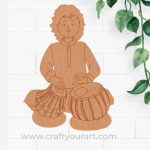 Man Playing Tabla Pre Marked MDF Design 1