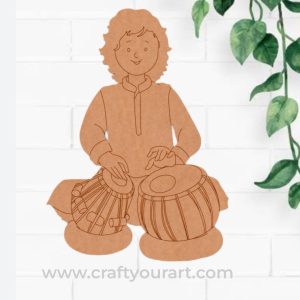 Man Playing Tabla Pre Marked MDF Design 1