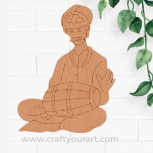 Man With Tabla Pre Marked MDF Design 1