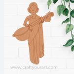Woman With Sitar Pre Marked MDF Design 4