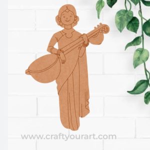 Woman With Sitar Pre Marked MDF Design 4