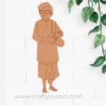 Folk Singer Woman Pre Marked MDF Design 1