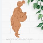 Man Playing Dhol Pre Marked MDF Design 6