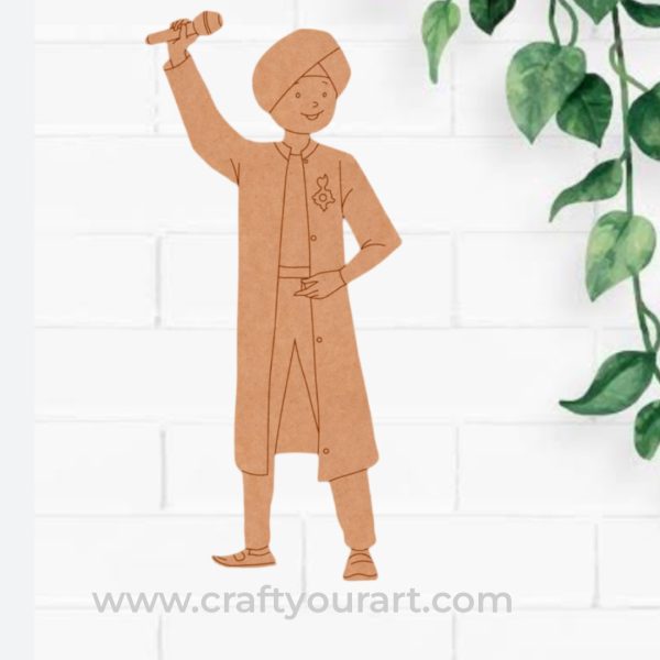 Sikh Man Singer Pre Marked MDF Design 1