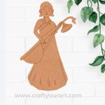 Woman Playing Veena Pre Marked MDF Design 1
