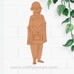 Woman With Radio Pre Marked MDF Design 1