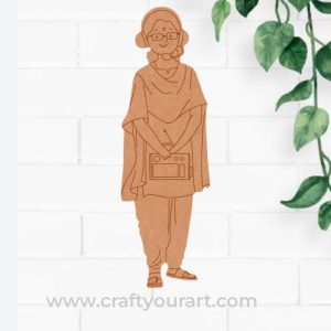 Woman With Radio Pre Marked MDF Design 1