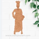 Man Playing Dhol Pre Marked MDF Design 2