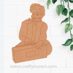 Man With Harmonium Pre Marked MDF Design 1