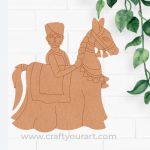 Rajasthani Man Horse Dance Pre Marked MDF Design 1