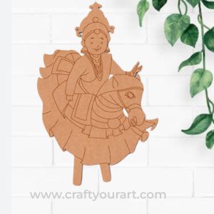 Rajasthani Woman Horse Dance Pre Marked MDF Design 2
