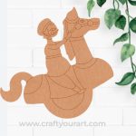 Rajasthani Man Horse Dance Pre Marked MDF Design 2