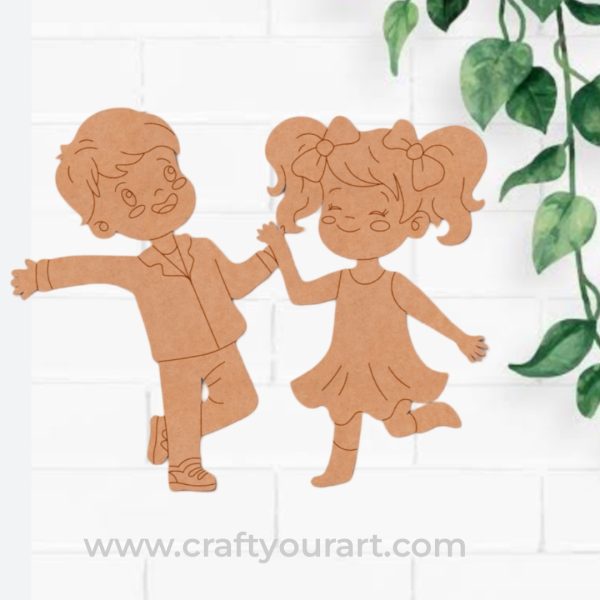 Children Dancing Pre Marked MDF Design 1