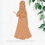 Girl Playing Dandiya Pre Marked MDF Design 1