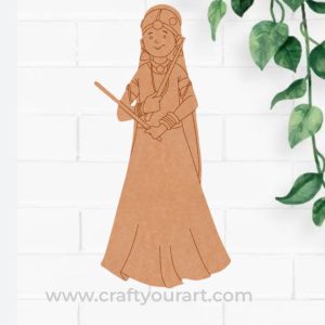 Girl Playing Dandiya Pre Marked MDF Design 1