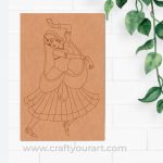 Rajasthani Woman Dancing Pre Marked Base MDF Design 1