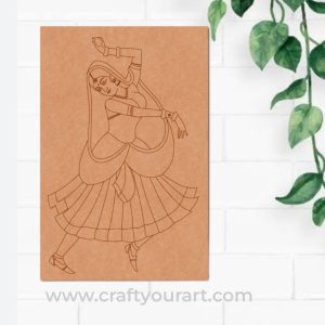 Rajasthani Woman Dancing Pre Marked Base MDF Design 1