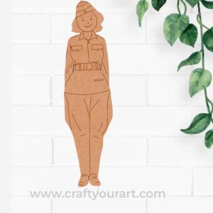Army Woman Pre Marked MDF Design 7