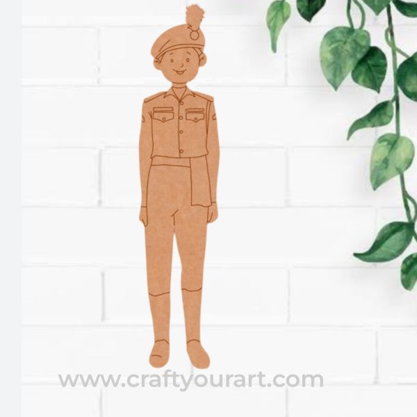 Army Woman Pre Marked MDF Design 6