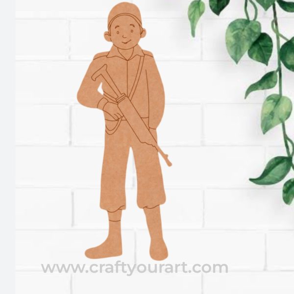 Army Woman Pre Marked MDF Design 4