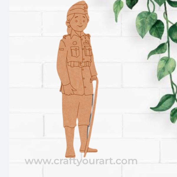 Army Woman Pre Marked MDF Design 3