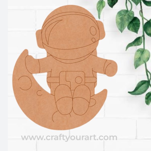 Astronaut On Moon Pre Marked MDF Design 1