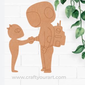 Astronaut With Alien Pre Marked MDF Design 1
