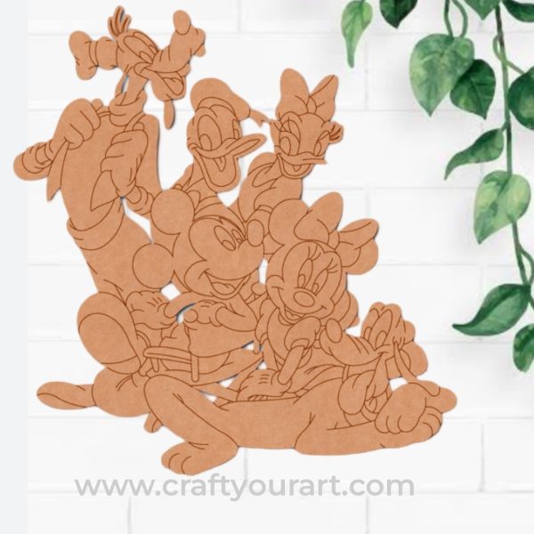Mickey Mouse Characters Pre Marked MDF Design 1