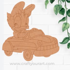 Donald Duck In Car Pre Marked MDF Design 1