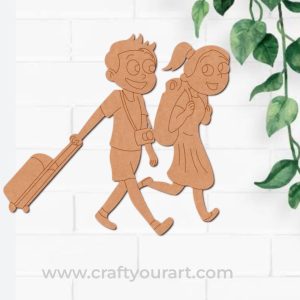 Couple Travelling Pre Marked MDF Design 1
