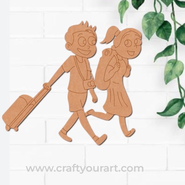 Couple Travelling Pre Marked MDF Design 1