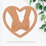 Hands In Heart Pre Marked MDF Design 1
