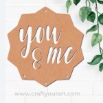 Couple Text Hanging Cutout MDF Design 1