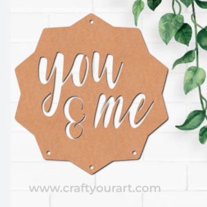Couple Text Hanging Cutout MDF Design 1