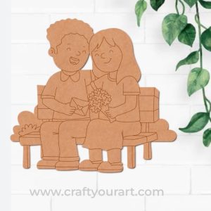 Couple On Bench Pre Marked MDF Design 1