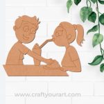 Couple Eating Pre Marked MDF Design 1