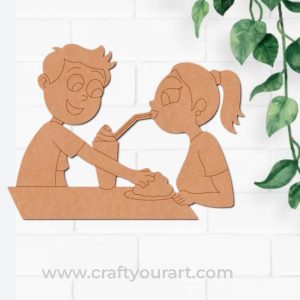 Couple Eating Pre Marked MDF Design 1