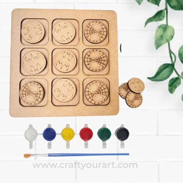 Tic Tac Toe Superhero Theme Design 2 DIY Kit