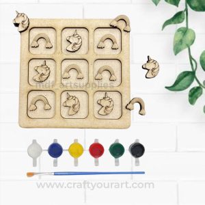 Tic Tac Toe Unicorn Theme Design 1 DIY Kit