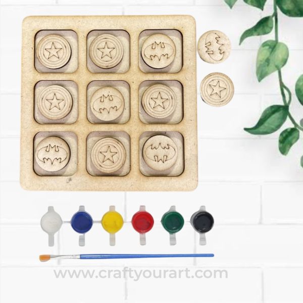 Tic Tac Toe Superhero Theme Design 1 DIY Kit
