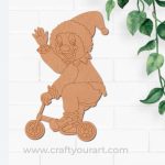 Clown On Bicycle Pre Marked MDF Design 1