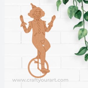 Clown On Unicycle Pre Marked MDF Design 1