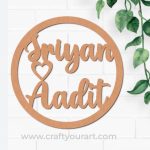 Macrame Ring Circle With Name MDF Design 1