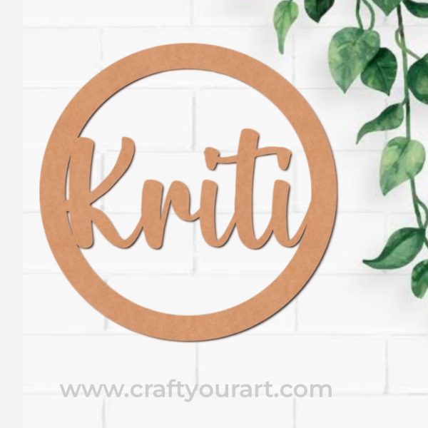 Macrame Ring Circle With Name MDF Design 2