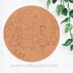 Peppa Pig Pre Marked Round MDF Design 1
