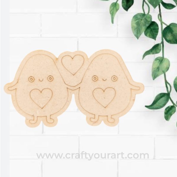 Cute Avocados in Love Pre Marked Design 1